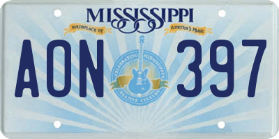 MS license plate AON397