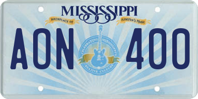 MS license plate AON400