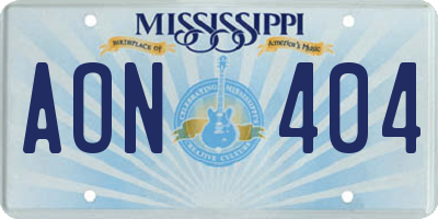 MS license plate AON404