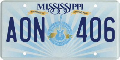 MS license plate AON406