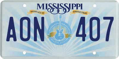MS license plate AON407