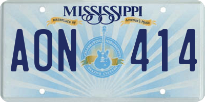 MS license plate AON414