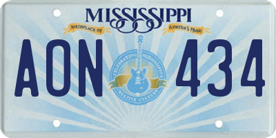 MS license plate AON434