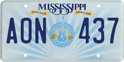 MS license plate AON437
