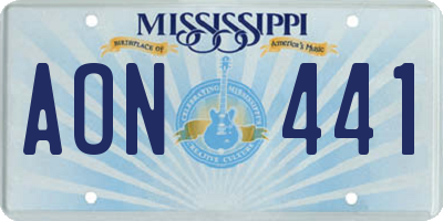 MS license plate AON441