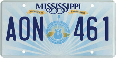 MS license plate AON461