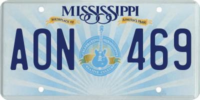 MS license plate AON469