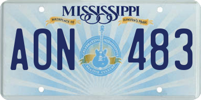 MS license plate AON483
