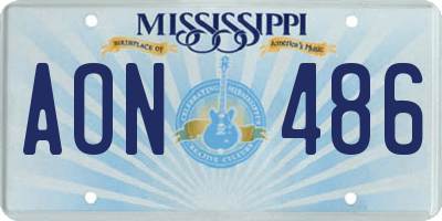 MS license plate AON486