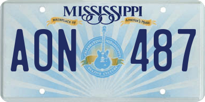 MS license plate AON487