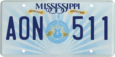 MS license plate AON511