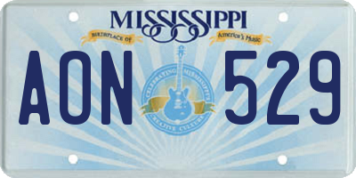 MS license plate AON529