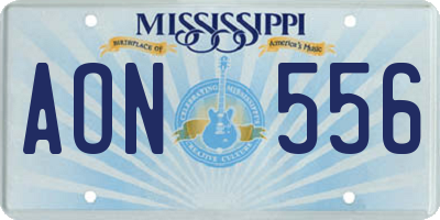 MS license plate AON556