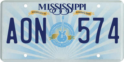 MS license plate AON574