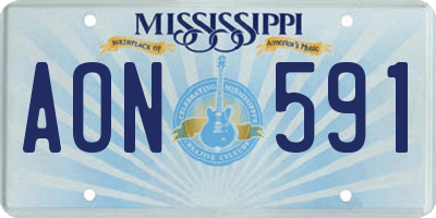 MS license plate AON591