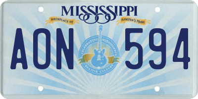 MS license plate AON594