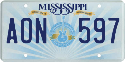 MS license plate AON597