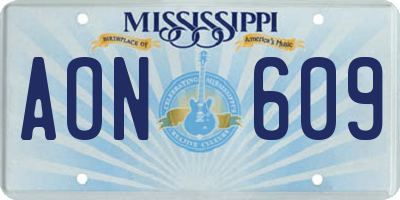 MS license plate AON609