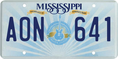 MS license plate AON641