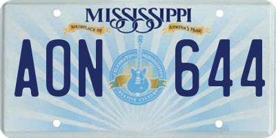 MS license plate AON644