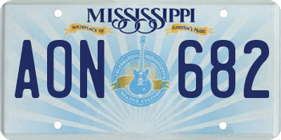 MS license plate AON682