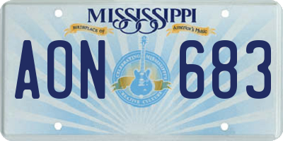 MS license plate AON683