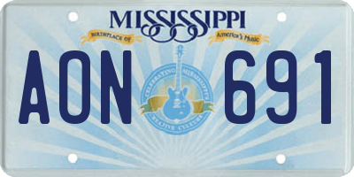 MS license plate AON691