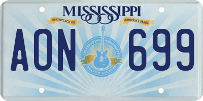 MS license plate AON699