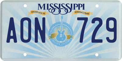 MS license plate AON729