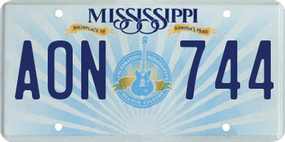 MS license plate AON744