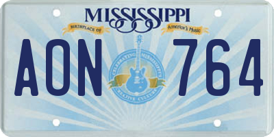 MS license plate AON764
