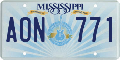 MS license plate AON771