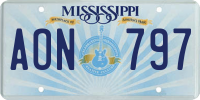 MS license plate AON797