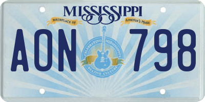 MS license plate AON798