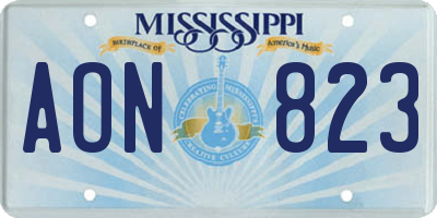 MS license plate AON823