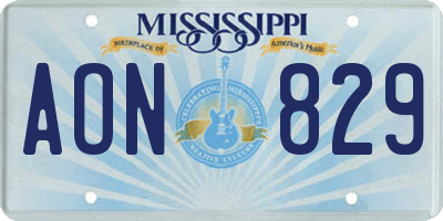 MS license plate AON829