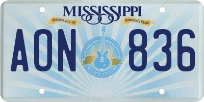 MS license plate AON836