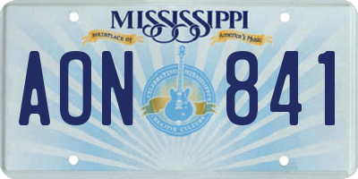 MS license plate AON841
