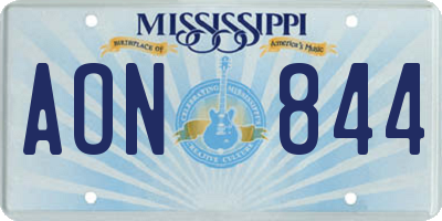 MS license plate AON844