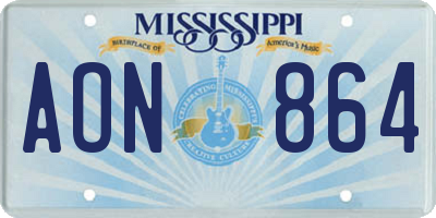 MS license plate AON864