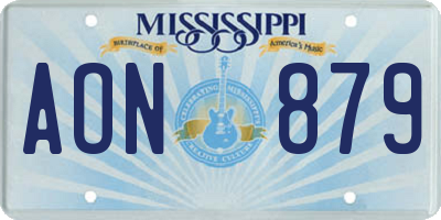 MS license plate AON879