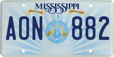 MS license plate AON882