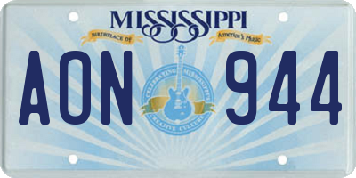 MS license plate AON944