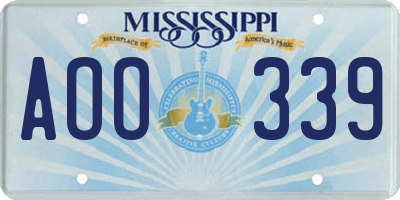 MS license plate AOO339