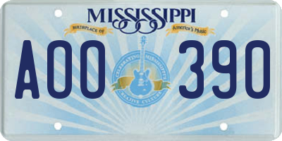 MS license plate AOO390