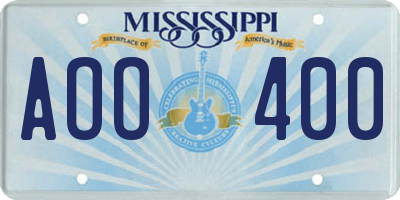 MS license plate AOO400