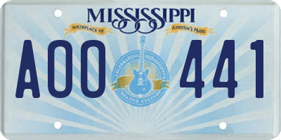 MS license plate AOO441