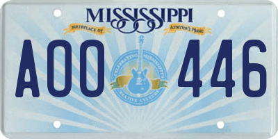 MS license plate AOO446