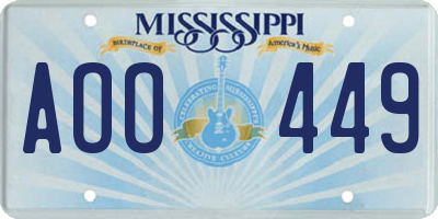 MS license plate AOO449