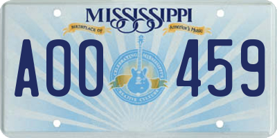 MS license plate AOO459